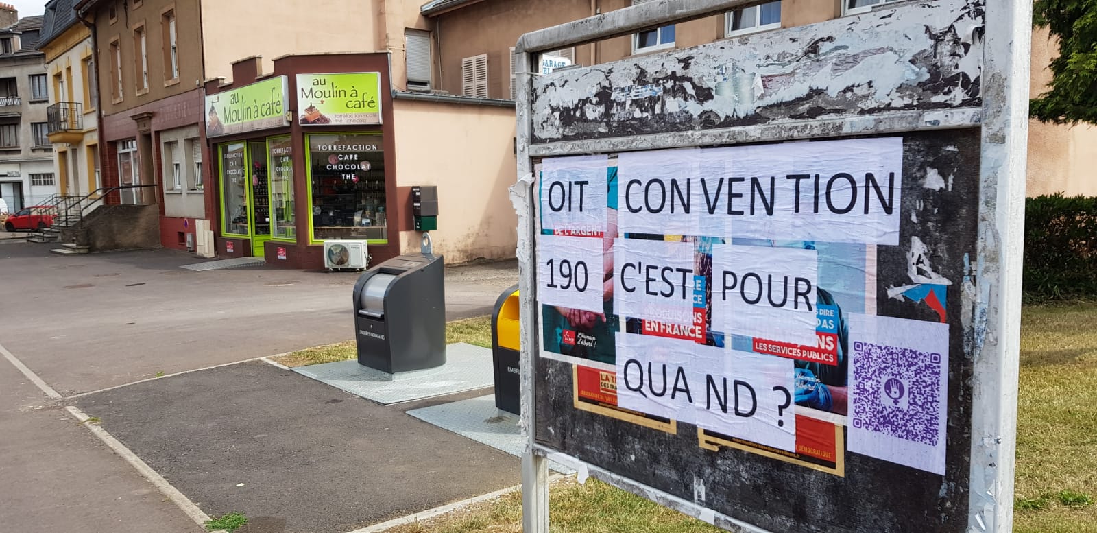 Collages militants pour la ratification de la convention 190 de l’OIT Violences au Travail