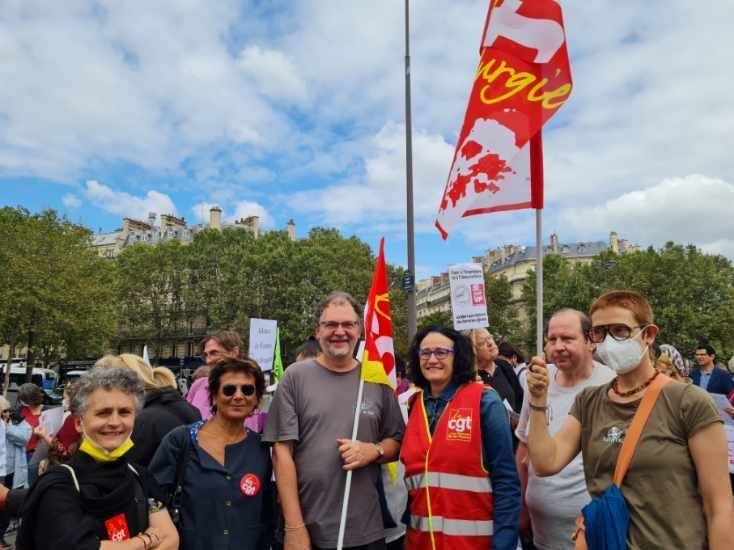 militant.es CGT au rassemblement en soutien aux femmes afghanes UD 75