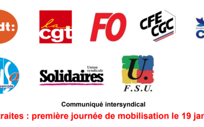 Retraites : première journée de mobilisation le 19 janvier