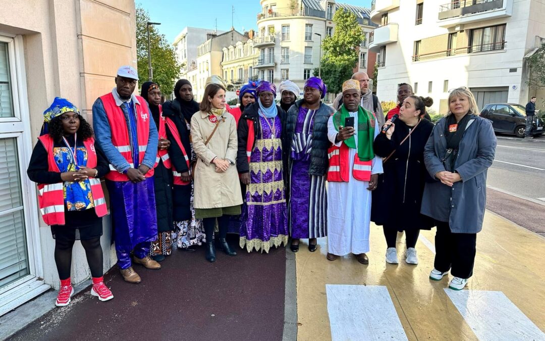 Femmes de chambre de l'Hotel 1ere Classe de Suresnes en lutte avec les secrétaires générales de la CGT et de l'UD CGT 92.